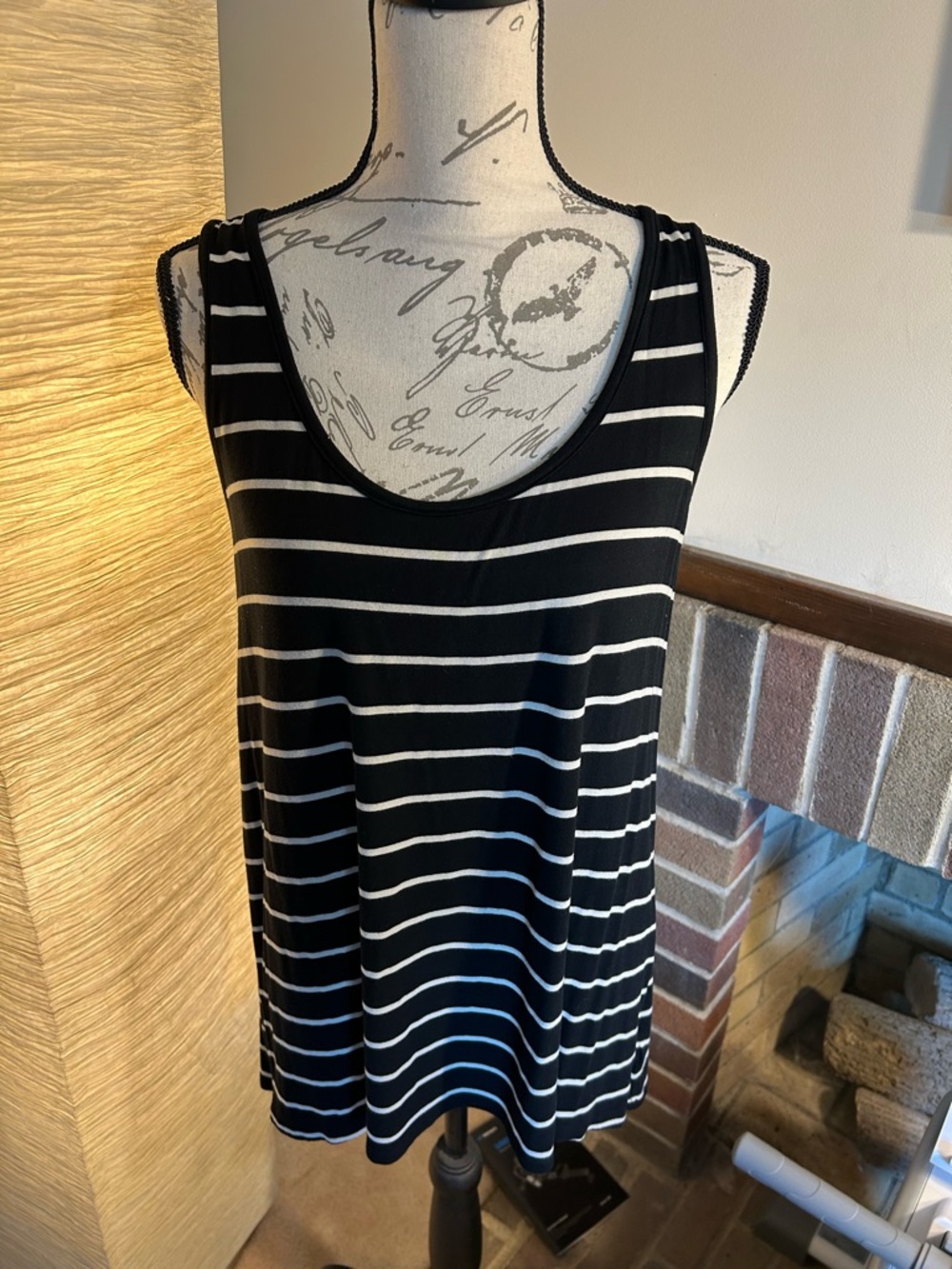 Black & White Striped Women's Tank Top